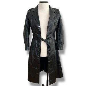 Classic Vintage Leather Trench Coat
